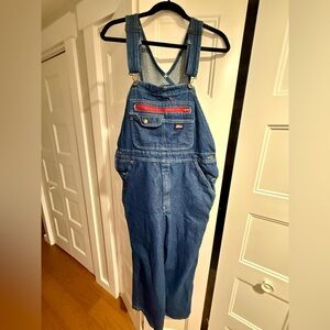 Dickies Blue Denim Overalls / Dungarees with Red Stitching